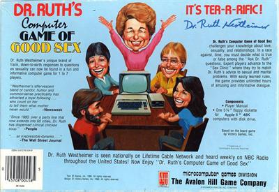 Dr. Ruth's Computer Game of Good Sex - Box - Back Image