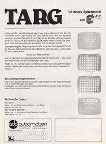 Targ - Advertisement Flyer - Back Image