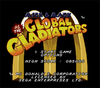 Mick & Mack as the Global Gladiators - Screenshot - Game Title Image