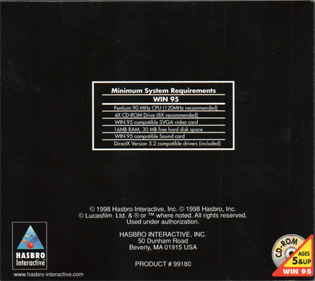 Star Wars: Millennium Falcon CD-ROM Playset - Box - Back Image