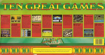 Ten Great Games - Box - Back Image
