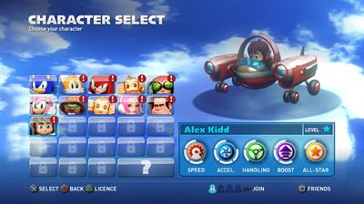 Sonic & All-Stars Racing Transformed - Screenshot - Game Select Image