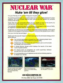 Nuclear War - Box - Back Image