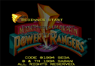 Mighty Morphin Power Rangers - Screenshot - Game Title Image