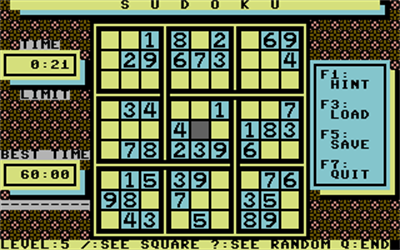 Sudoku (Commodore Free) - Screenshot - Gameplay Image