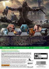 Middle-Earth: Shadow of Mordor - Box - Back Image