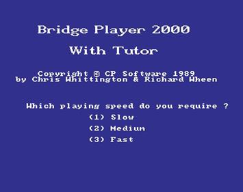 Bridge Player 2000 with Tutor - Screenshot - Game Title Image