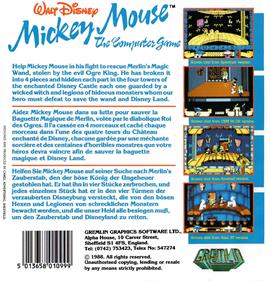 Mickey Mouse: The Computer Game - Box - Back Image
