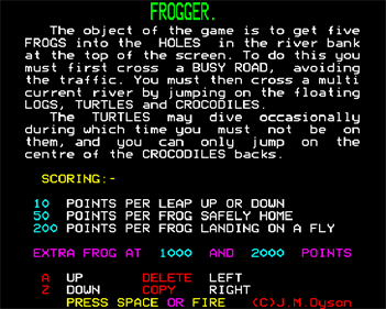 Frogger (Superior) - Screenshot - Game Title Image