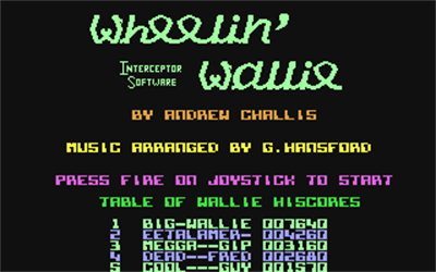 Wheelin' Wallie - Screenshot - Game Title Image