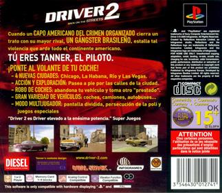 Driver 2: The Wheelman Is Back - Box - Back Image