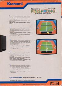 Konami's Ping Pong - Box - Back Image