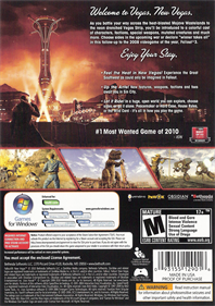 Fallout: New Vegas - Box - Back Image