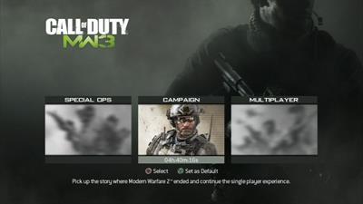 Call of Duty: Modern Warfare 3 - Screenshot - Game Select Image