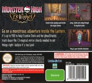 Monster High: 13 Wishes - Box - Back Image