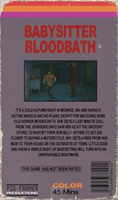 Babysitter Bloodbath - Box - Back Image