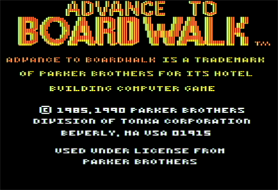 Advance to Boardwalk - Screenshot - Game Title Image