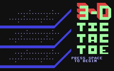 3-D Tic Tac Toe (Gary Melendy) - Screenshot - Game Title Image