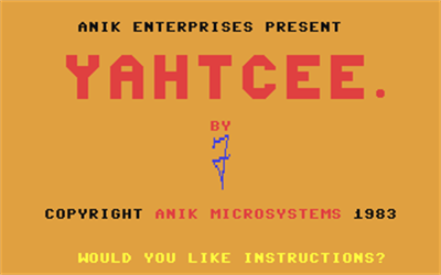 Yahtcee - Screenshot - Game Title Image