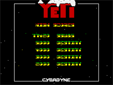 Yeti - Screenshot - High Scores Image