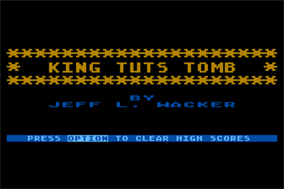 King Tut's Tomb - Screenshot - Game Title Image