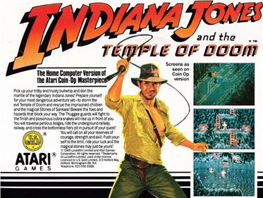 Indiana Jones and the Temple of Doom  - Box - Back Image