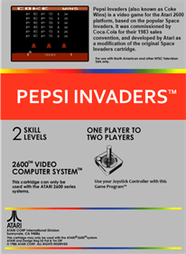 Pepsi Invaders - Box - Back Image