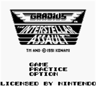 Gradius: The Interstellar Assault - Screenshot - Game Title Image