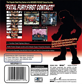 Fatal Fury: First Contact - Box - Back Image
