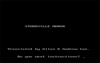 Stoneville Manor - Screenshot - Game Title Image