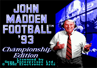 John Madden Football: Championship Edition - Screenshot - Game Title Image