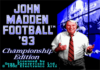 John Madden Football '93 Images - LaunchBox Games Database