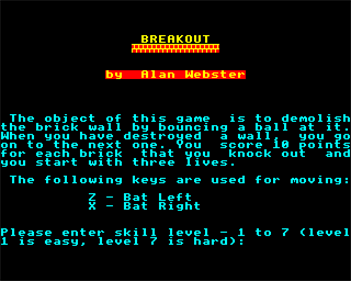 Breakout (Eibug Magazine) - Screenshot - Game Title Image