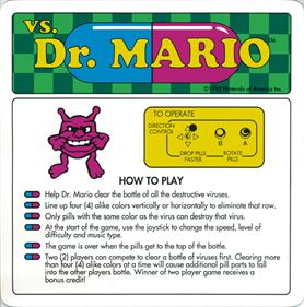 Vs. Dr. Mario - Arcade - Controls Information Image