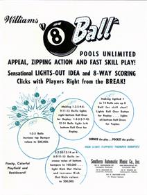 "8 Ball" - Advertisement Flyer - Back Image