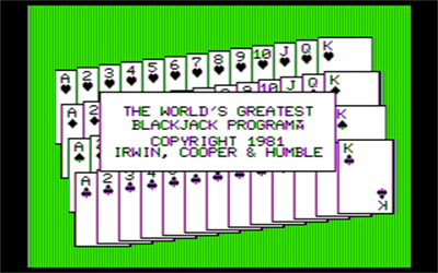 The Worlds Greatest Blackjack Program - Screenshot - Game Title Image