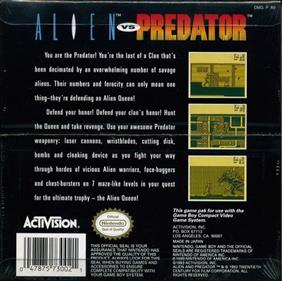 Alien vs Predator: The Last of His Clan - Box - Back Image