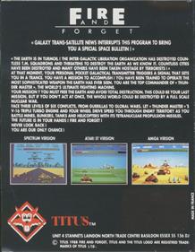 Fire and Forget  - Box - Back Image