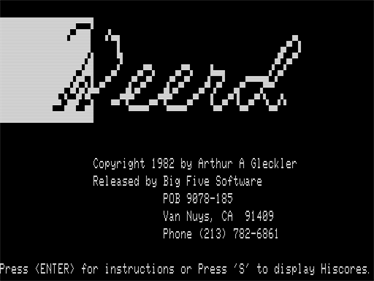 Weerd! - Screenshot - Game Title Image