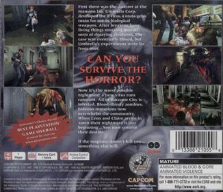 Resident Evil 2: Dual Shock Ver. - Box - Back Image