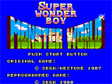 Wonder Boy in Monster Land - Screenshot - Game Title Image