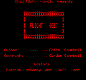 Flight 401? - Screenshot - Game Title Image