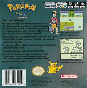 Pokémon Silver Version - Box - Back Image