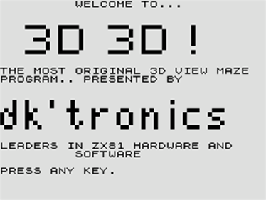 3D 3D! - Screenshot - Game Title Image
