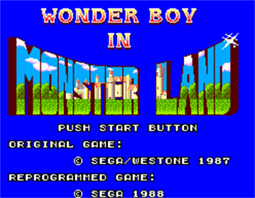 Wonder Boy in Monster Land - Screenshot - Game Title Image