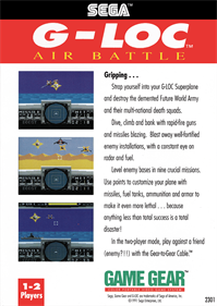 G-LOC: Air Battle - Box - Back Image