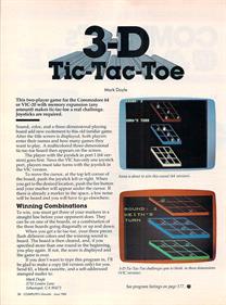 3D Tic-Tac-Toe (COMPUTE! Publications) - Advertisement Flyer - Front Image