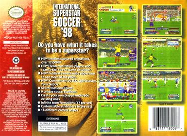International Superstar Soccer '98 - Box - Back Image