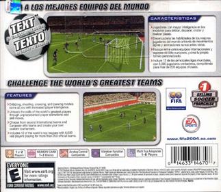 FIFA Soccer 2004 - Box - Back Image