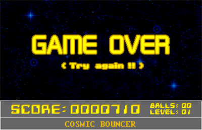 Cosmic Bouncer - Screenshot - Game Over Image